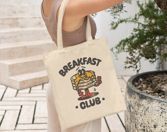 Trendy Tote Bag, Grocery Bag, Maket Bag, Breakfast Club, Y2K Tote, Retro Tote Bag, Reusable Bag, Pancake Tote Bag, Brunch Club, Canvas Bag