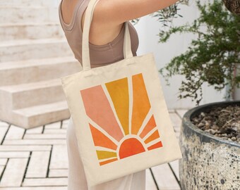 Boho Sun Tote Bag, Summer Tote Bag, Beach Tote Bag, Aesthetic Tote Bag, Boho Tote Bag, Sunset Tote Bag, Abstract Tote Bag, Lanscape Tote