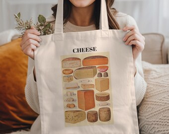 Cheese Tote Bag, Foodie Gift, Cheese Lover Gift, Art Tote Bag, Breakfast Club