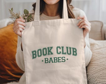 Book Cotton Tote Bag: Bookish Reusable Club Babes Library Bag