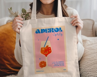 Aperol Spritz Tote Bag: Summer Cocktail, Bachelorette Party Gift