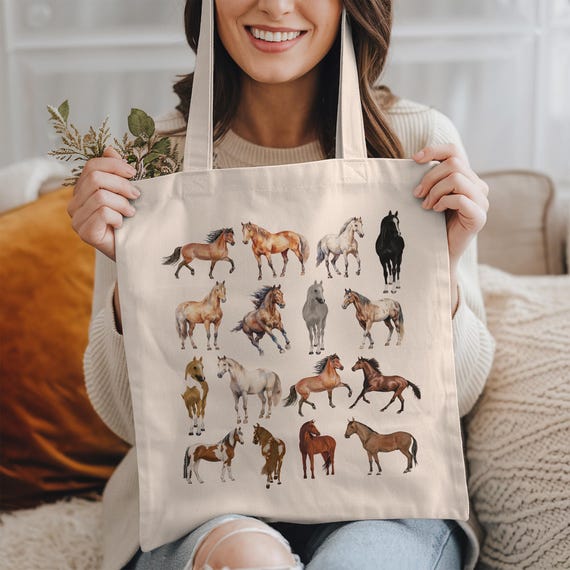 Horse Tote Bag: Gift For Horse Lover, Equestrian Gifts, Horse Gifts, Horse Breeds