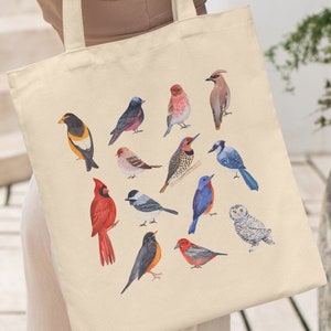 Birds Tote Bag, Bird Tote Bag, Tote Bag Birds, Bird Lover Gift, Canvas Tote Bag, Market Bag, Shoulder Bag, Animal Tote Bag, Bird Bag