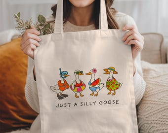 Silly Goose Beach Tote Bag | Bachelorette Beach Tote, Funny Tote Bag, One Silly Goose