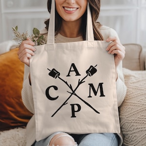 Camp Tote Bag: 100% Cotton Reusable Travel Bag