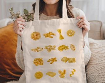 Gifts For Pasta Lovers, Pasta Tote Bag, Grocery Bag, Foodie Gift, Chef Gift, Pasta Bag, Food Tote, Chef Tote