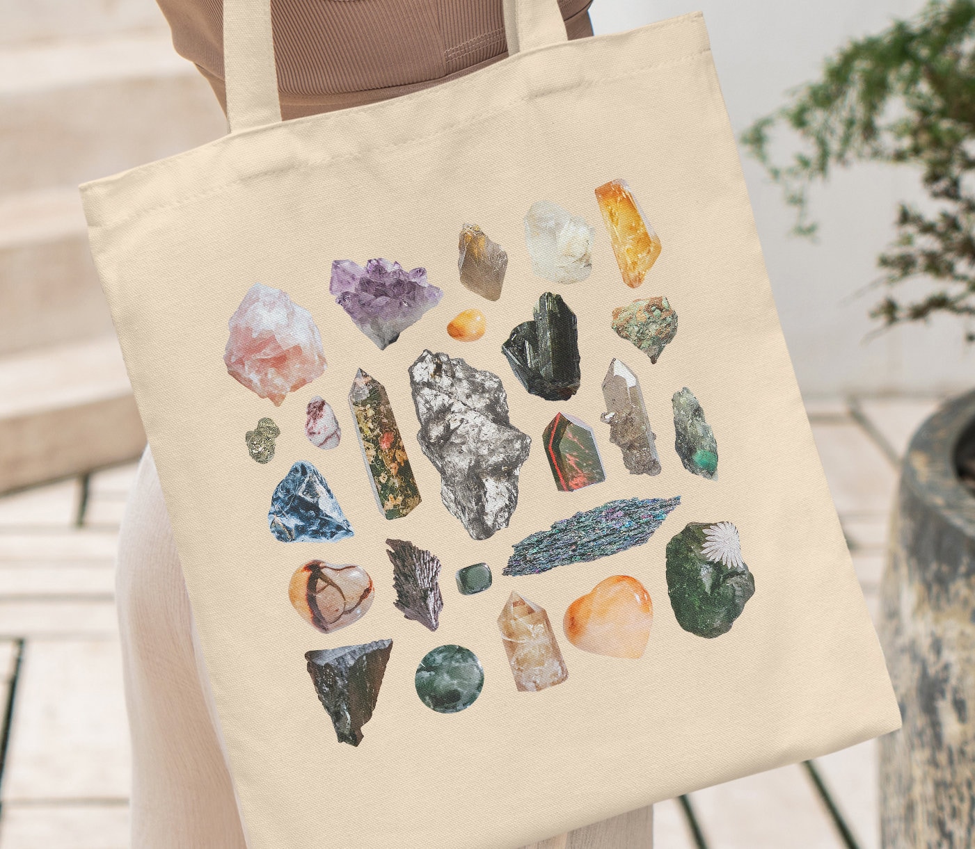 Good Luck Crystal Bear Scarf Bag Set, Natural Stone Ornaments