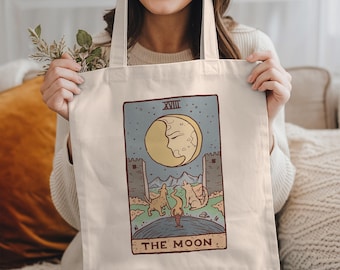 Bohemian Tote Bag: Tarot Lover Gift, Spiritual Gifts, Manifestation, Celestial Gifts, Moon Tote