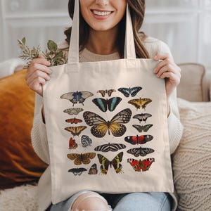 Butterfly Tote Bag: Butterfly Gifts For Women, Butterfly Bag, Canvas Tote Bag, Nature Lover Gift