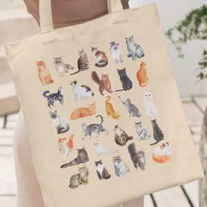 Cat Icon & Name' - Personalized Canvas Bag