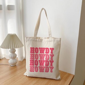 Cowgirl Gifts: "Howdy" Western Tote Bag, Western Bachelorette, Bridal Gift Bags