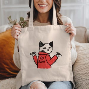 Funny Cat Tote Bag, Cute Cat Tote, Cat Themed Cat Lady Cat Mom Tote, Animal Lover Cat Owner Cat Mom Gift, Cat Shopping Reusable Canvas Bag