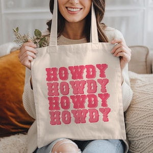Cowgirl Gifts: "Howdy" Western Tote Bag, Western Bachelorette, Bridal Gift Bags