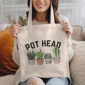 Plant Lover Gift, Cactus Tote Bag, Funny Tote Bag, Plant Mom Gift, Succulent Bag, Garden Tote Bag, Reusable Tote, Eco Tote Bag