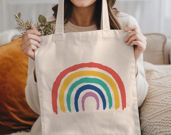 Rainbow Tote Bag: Pride Tote Bag, Pride Gifts, Rainbow Gifts, Bohemian Tote Bag, LGBT Pride