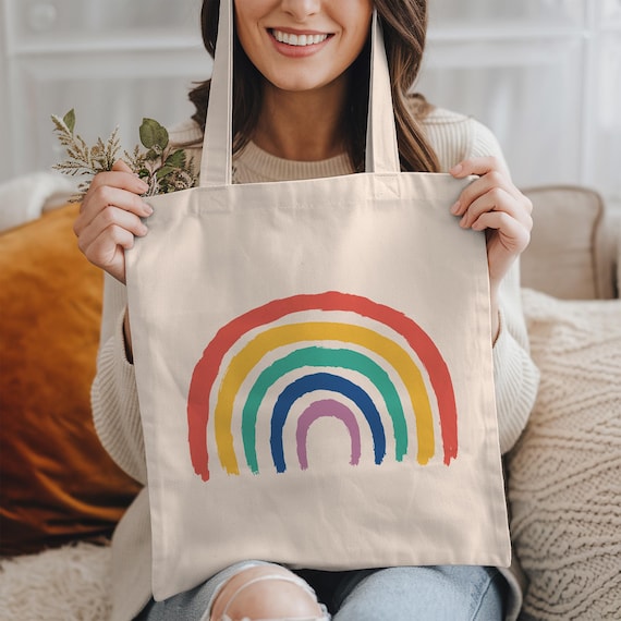 Rainbow Tote Bag: Pride Tote Bag, Pride Gifts, Rainbow Gifts, Bohemian Tote Bag, LGBT Pride