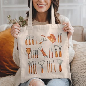 Pottery Tote Bag, Potter Gift, Pottery Gift, Pottery Lover Gift, Ceramicist Gift, Ceramic Artist Gift, Canvas Cotton Tote, Gift For Pottery