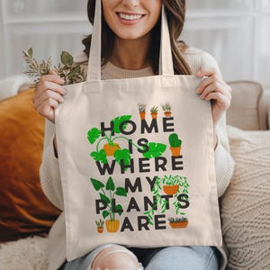 Plant Lover Cotton Tote Bag: Eco-Friendly Reusable Shopping Bag