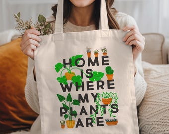 Plant Lover Tote Bag Gift for Plant Mom Eco Friendly Reusable Bag Cute Botanical Tote Gardening Gift for Her