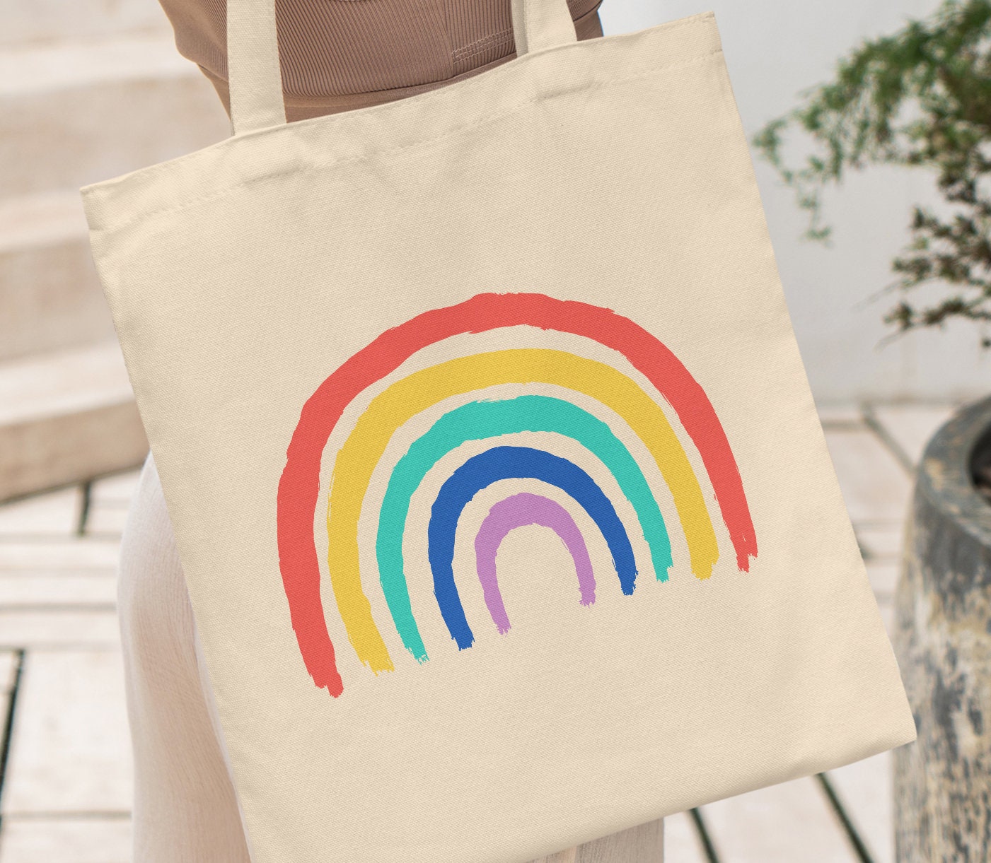 Rainbow Tote Bag/ Fully Lined/ Pride Colours/ With Internal 