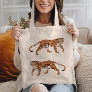 Tiger Tote Bag: Chinese Style Cotton Canvas