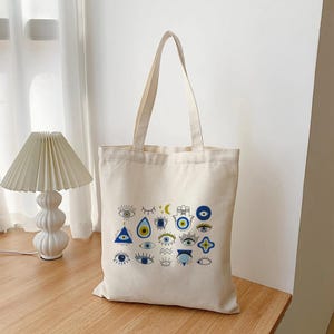 Evil Eye Gift: Bohemian Tote Bag, Spiritual Gifts, Manifestation, Celestial Gifts, Gothic Tote Bag