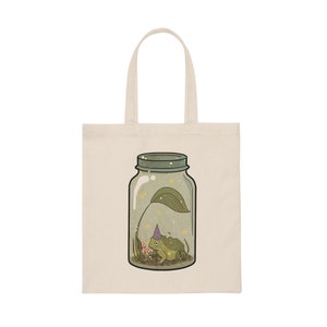 CafePress 'I Love Frogs' Natural Canvas Tote Bag – Reusable Shopping Bag, Two Sizes, Durable & Washable - View #2