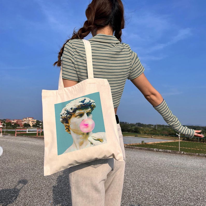 Art Tote Bag, Michelangelo David, Gift For Art Lovers
