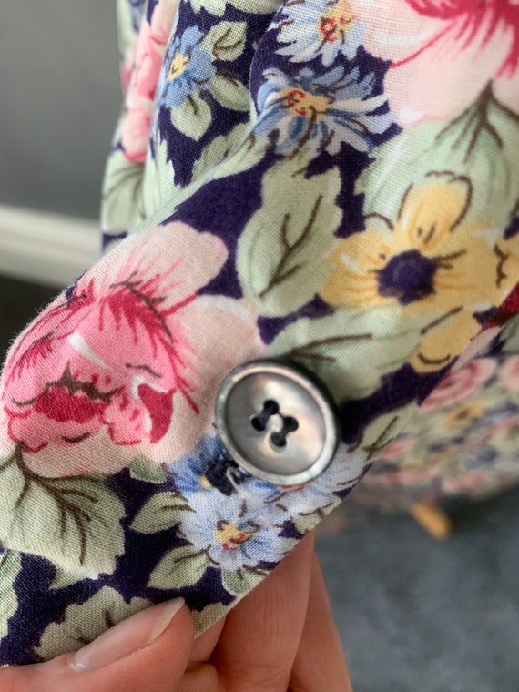 Vintage Floral Button Down Skirt - image 5