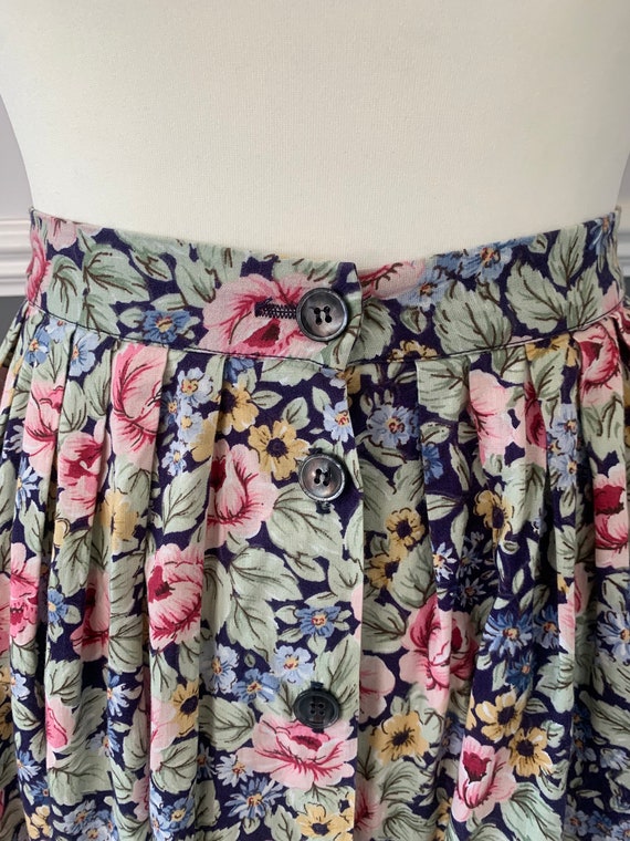 Vintage Floral Button Down Skirt - image 3