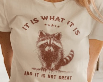 Raccoon T-Shirt, Funny Graphic Tee, Inspirational Weirdcore Design