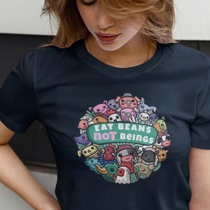 Vegan shirt, eat beans not beings shirt, cute animals, farm animals, love animals, vegetarian shirt
