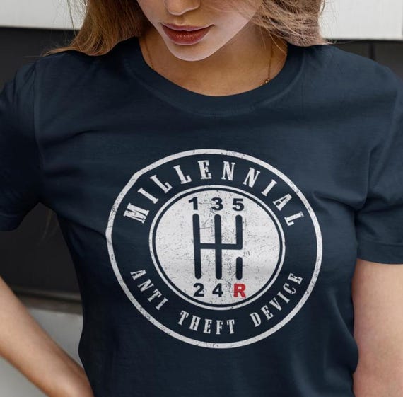 Automotive Millennial T-Shirt Gear Shift, Anti Theft Vehicle Automotive Millennial T-Shirt Gear Shift, Anti Theft Vehicle