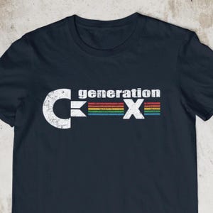 GenX shirt, generation x tshirt, Commodore 64 Mens Retro 80&#39;s Computer Video Game , Gamer Top