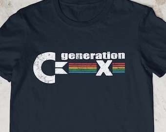 Commodore 64 GenX T-shirt, Retro 80s Gamer Top