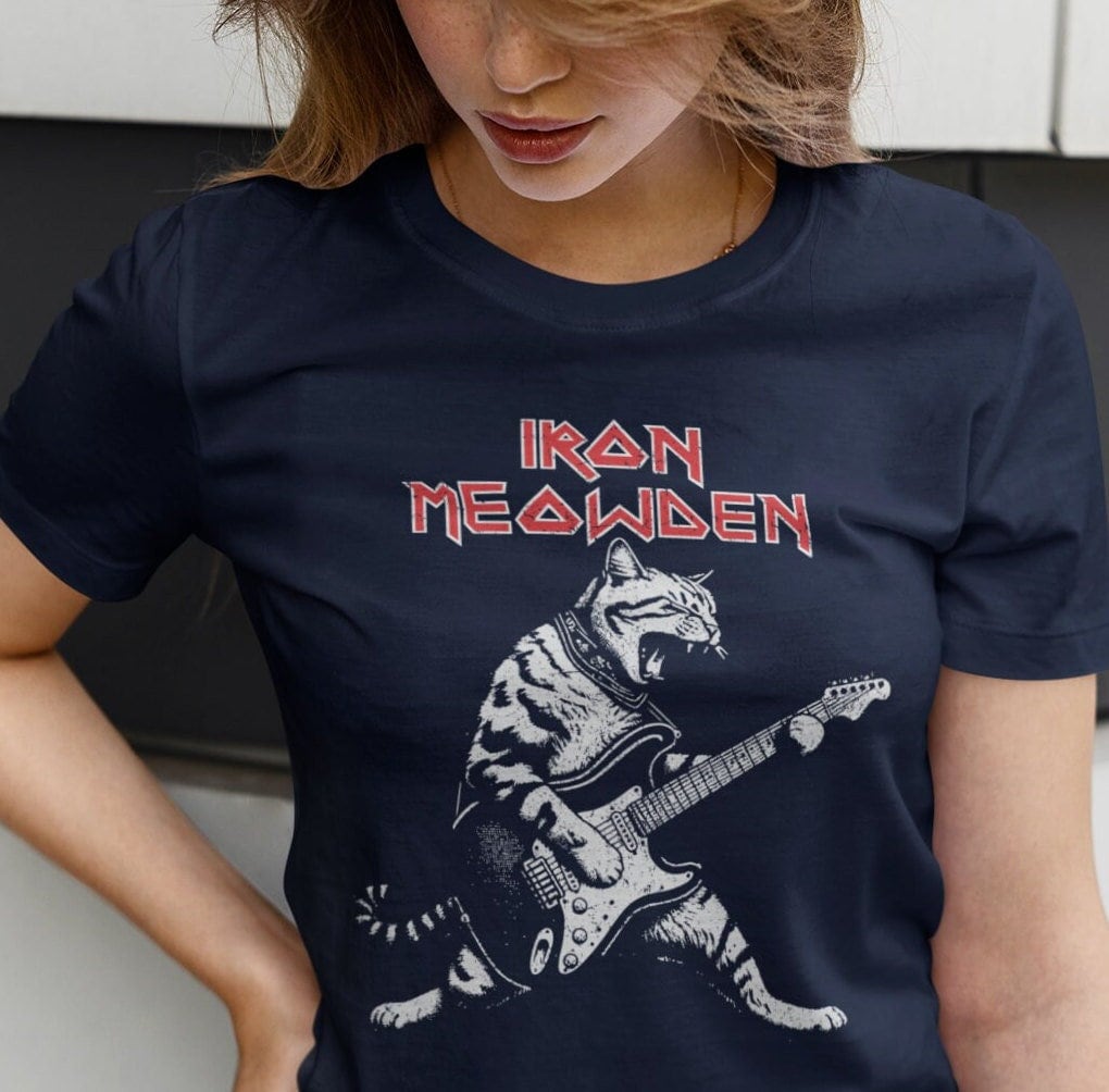 Rock Cat Playing Guitar T-Shirt, Funny Guitar Cat T-Shirt, Cat Lovers Shirt, Rock Lovers Gift, Perfect for Cat Lovers and Rock Lovers Shirt