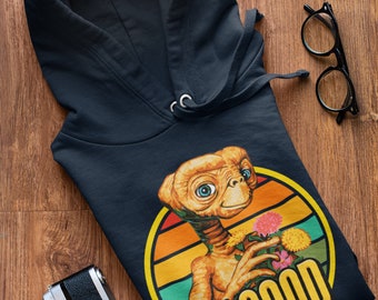 Retro E.T adult Pullover Hoodie, The extra terrestrial sweatshirt, sweater, 1980s movies, retro film