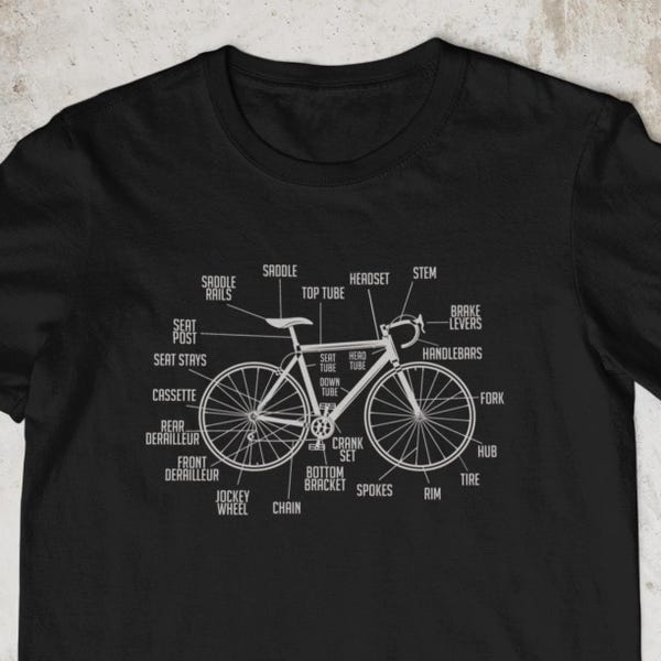 Retro Bicycle Anatomy T-Shirt, Cycling Gift