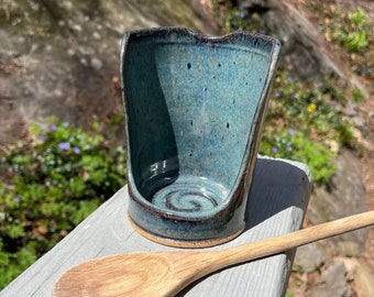 Handmade Ceramic Standup Spoon Rest Utensil Holder