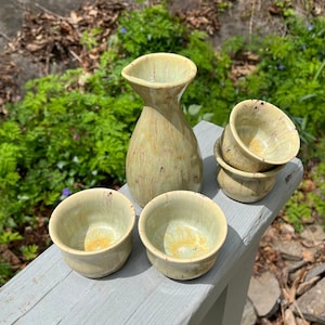 Ceramic Stoneware Sake Set Cup Bare Ware Drink Set