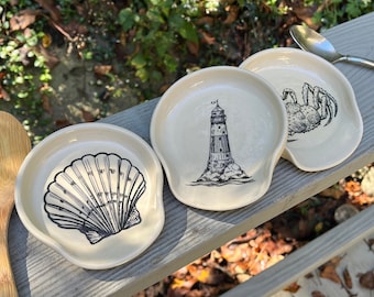 Spoon Rest Crab Shell Lighthouse for Stove Top or Counter