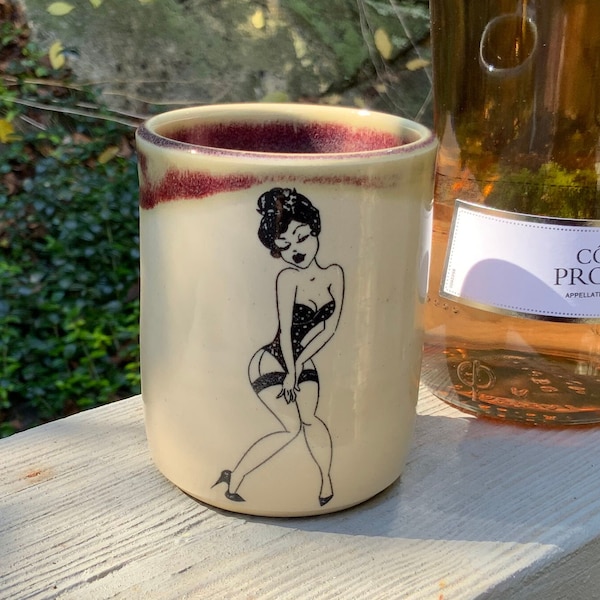 Sexy Lady Purple Ceramic Wine Whiskey Glass Cocktail Cup Cups