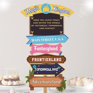 Disney Party Directional Sign template, Mickey party Signs decoration, Disneyland Birthday party decoration, Magical birthday party