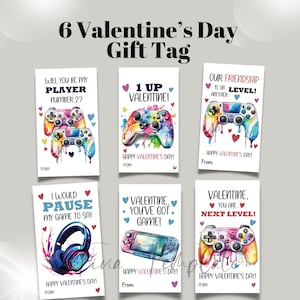 Modèle d'étiquette-cadeau modifiable pour la Saint-Valentin pour joueur, cartes de joueur pour la Saint-Valentin, étiquettes-cadeaux pour l'école Saint-Valentin, Saint-Valentin imprimable, carte de joueur vidéo