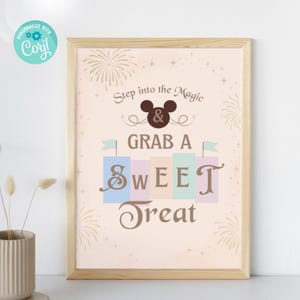 Happiest Birthday On Earth sign template, Disneyland Sweet Treat Sign, Mickey Birthday decor, Disneyland Baby Shower Decoration sign