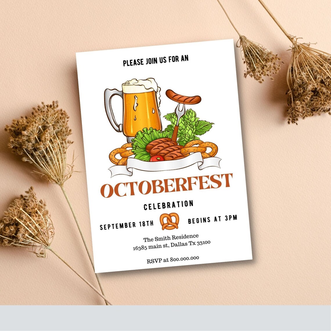 Editable and Printable Oktoberfest Invitation Template - Etsy
