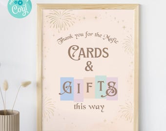 Happiest Birthday On Earth sign template, Disneyland Cards & Gifts Sign, Mickey Birthday decor, Disneyland Baby Shower Decoration sign