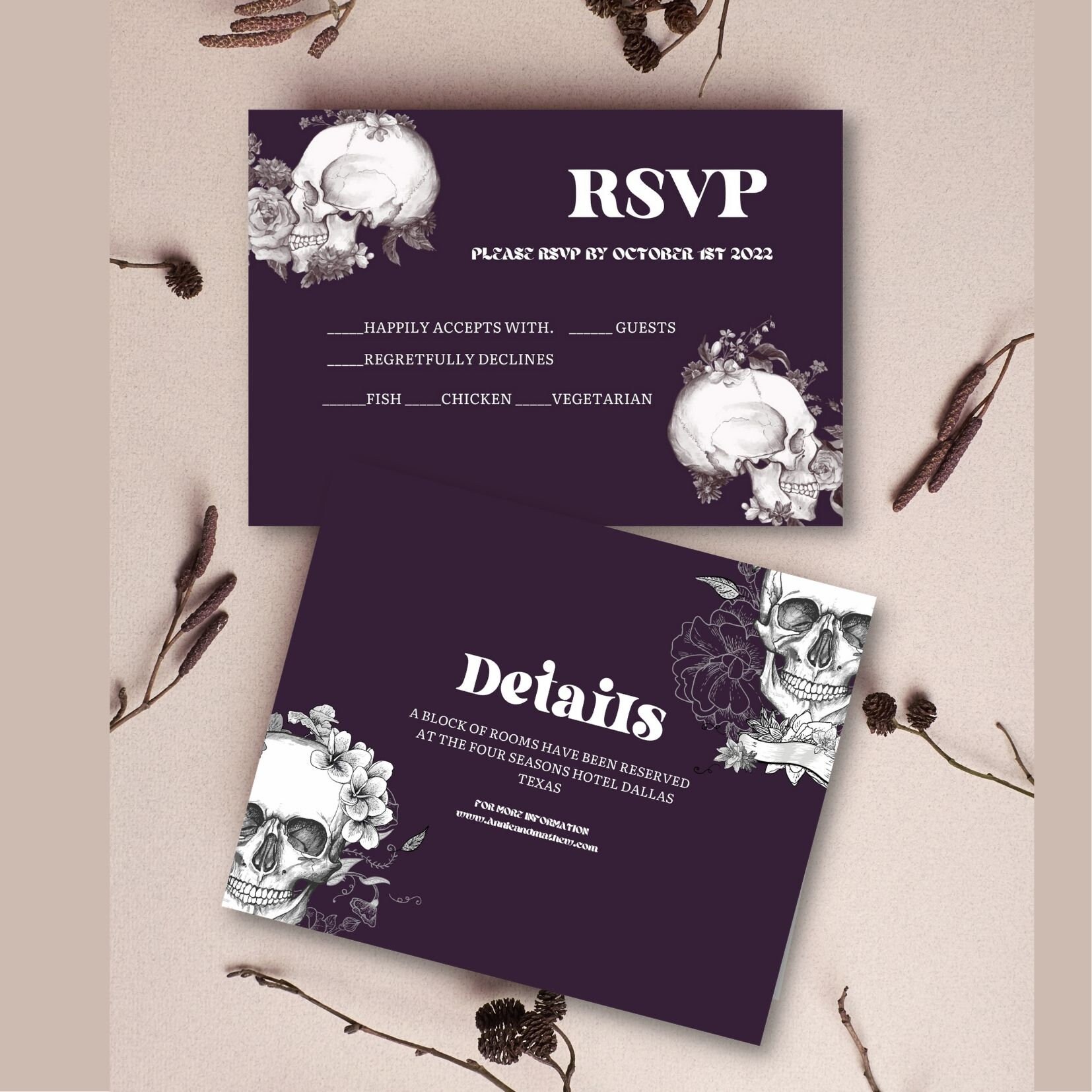 Editable and Printable Halloween Wedding Bundle Invitation - Etsy