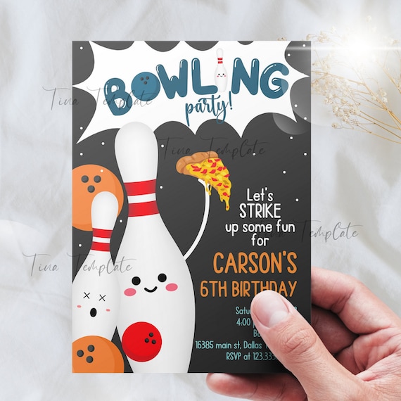 Bowling Party Invitation, 20 Invitations And Envelopes, Bowling Birthday Party Invitations, Ideas, And Supplies