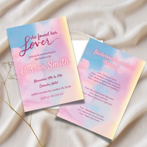 Editable and Printable Lover Bachelorette Invitation and Itinerary, Taylor Inspired Bachelorette, She Found Her Lover, Lover Bachelorette